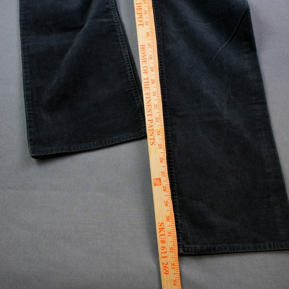 J Crew Corduroy Bootcut Western Pants Black Gray Mens 10R Vintage Stretch 33X32 - Picture 5 of 10